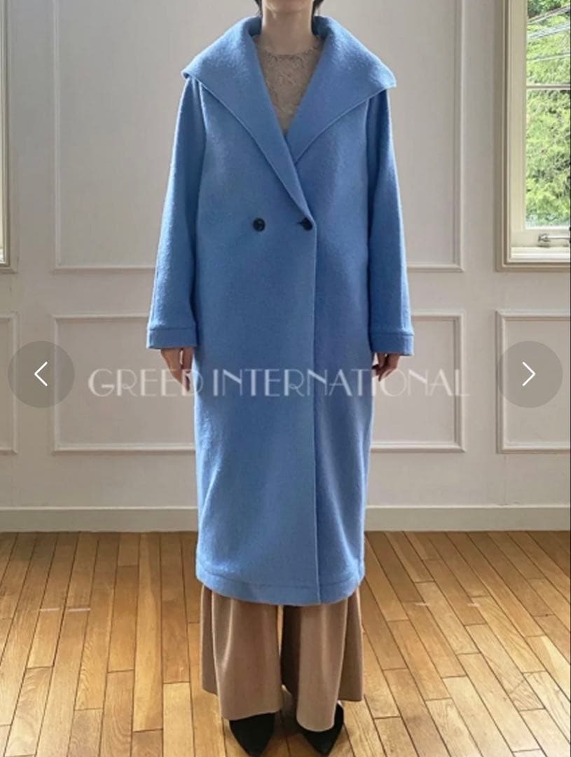 GREEDinternational フードロングコート ベージュ