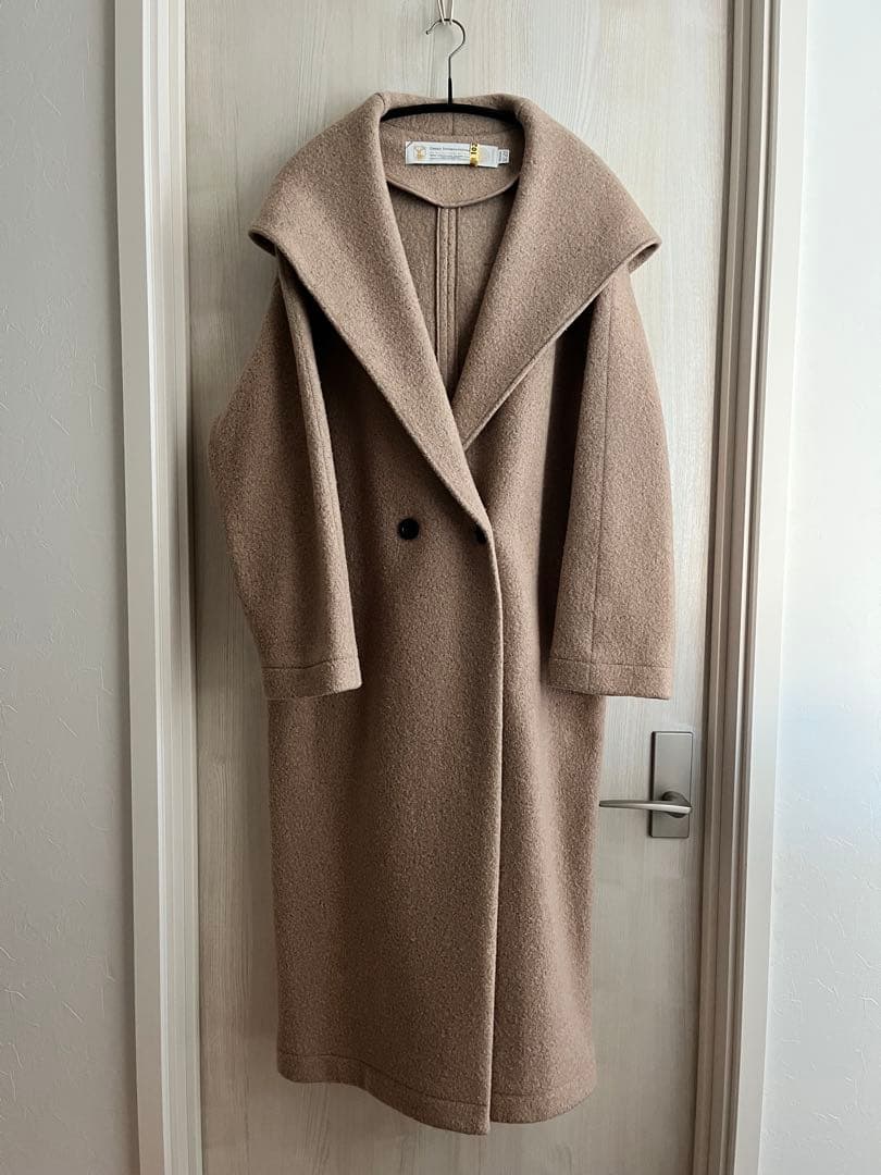 GREEDinternational フードロングコート ベージュ