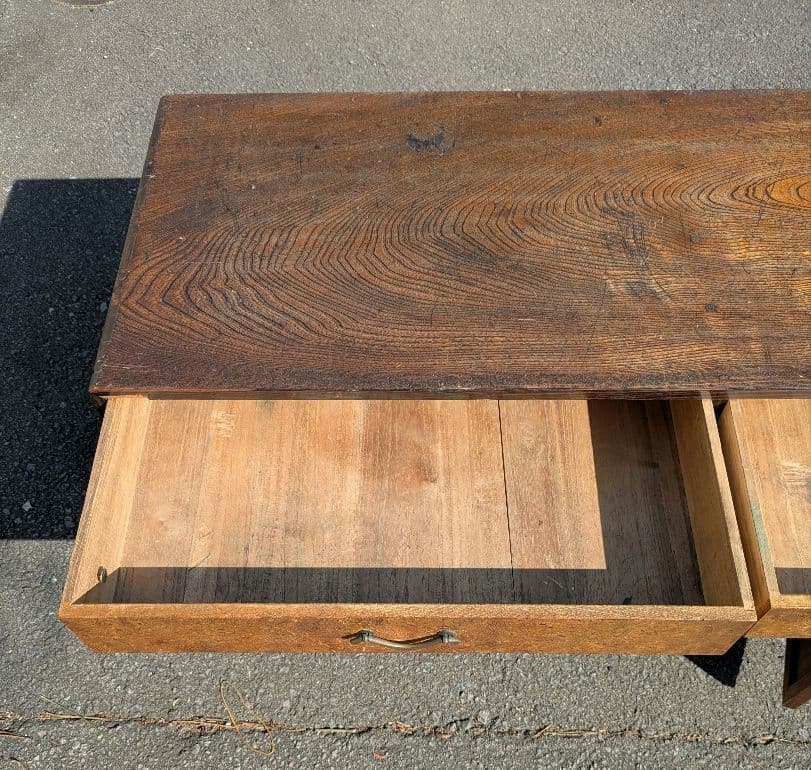 木製文机　引き出し付き　ヴィンテージ　昭和レトロ