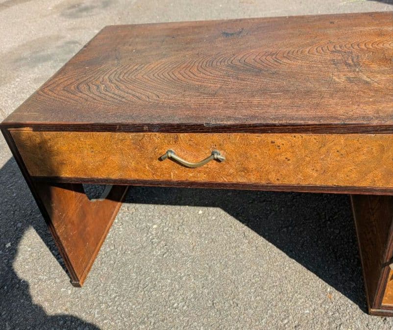 木製文机　引き出し付き　ヴィンテージ　昭和レトロ