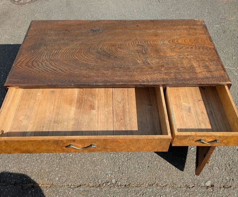 木製文机　引き出し付き　ヴィンテージ　昭和レトロ