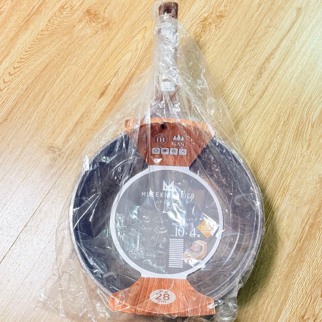 新品未使用ムテキバリア深型フライパン 28cm IH・ガス対応ムテキブタセット