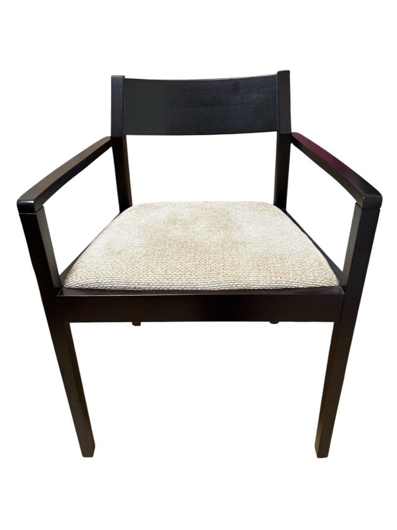 【送料込】ダイニングチェア 2脚セット アーム付き ダークブラウン モダン