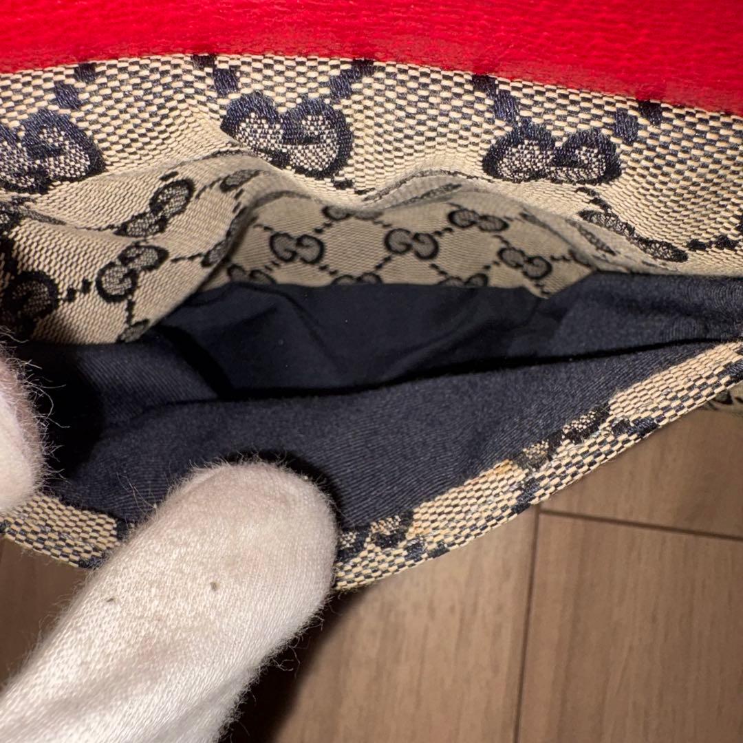 【希少カラー】グッチ GUCCI GGキャンバス シェリーライン ボディーバッグ