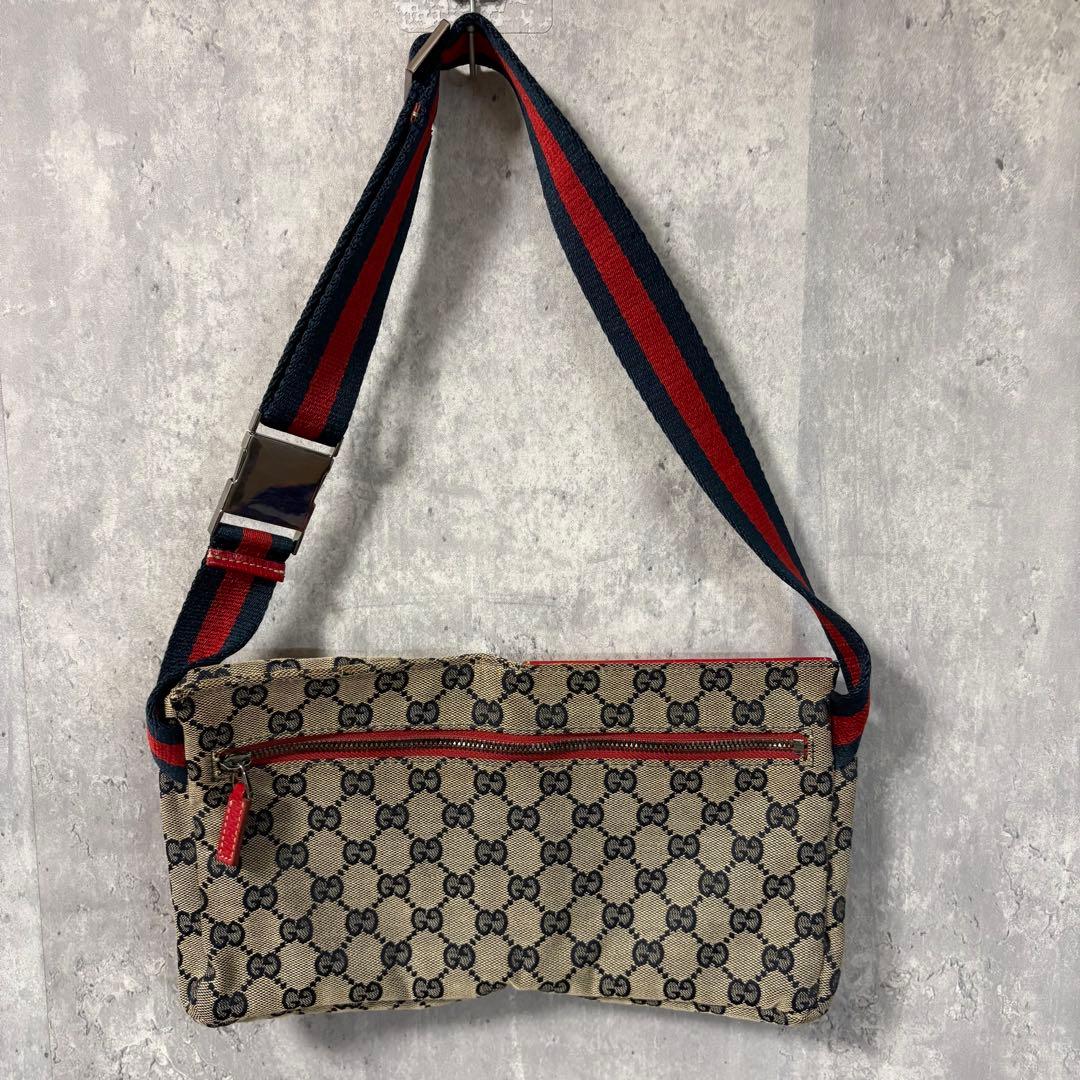 【希少カラー】グッチ GUCCI GGキャンバス シェリーライン ボディーバッグ