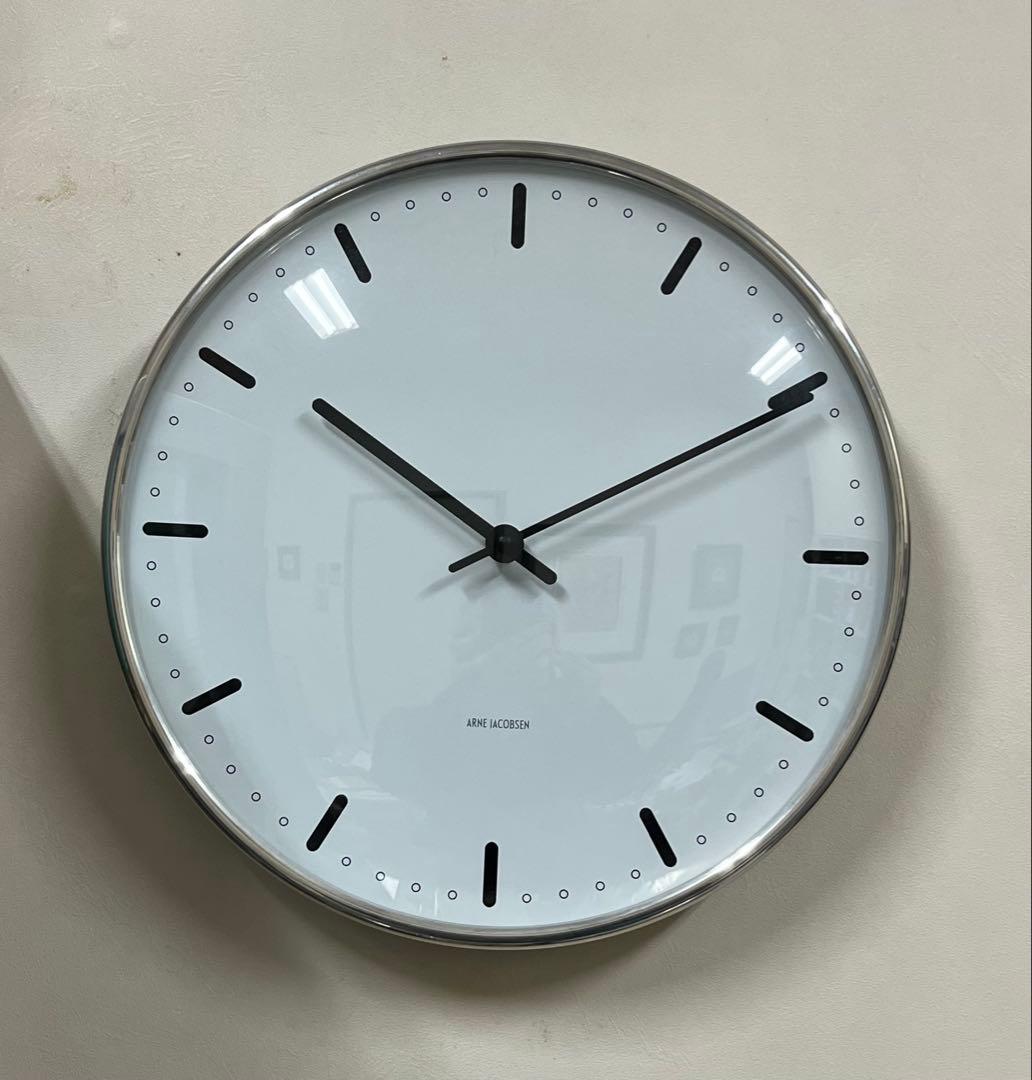Arne Jacobsen アルネヤコブセン 壁時計 29cm【ジャンク品】