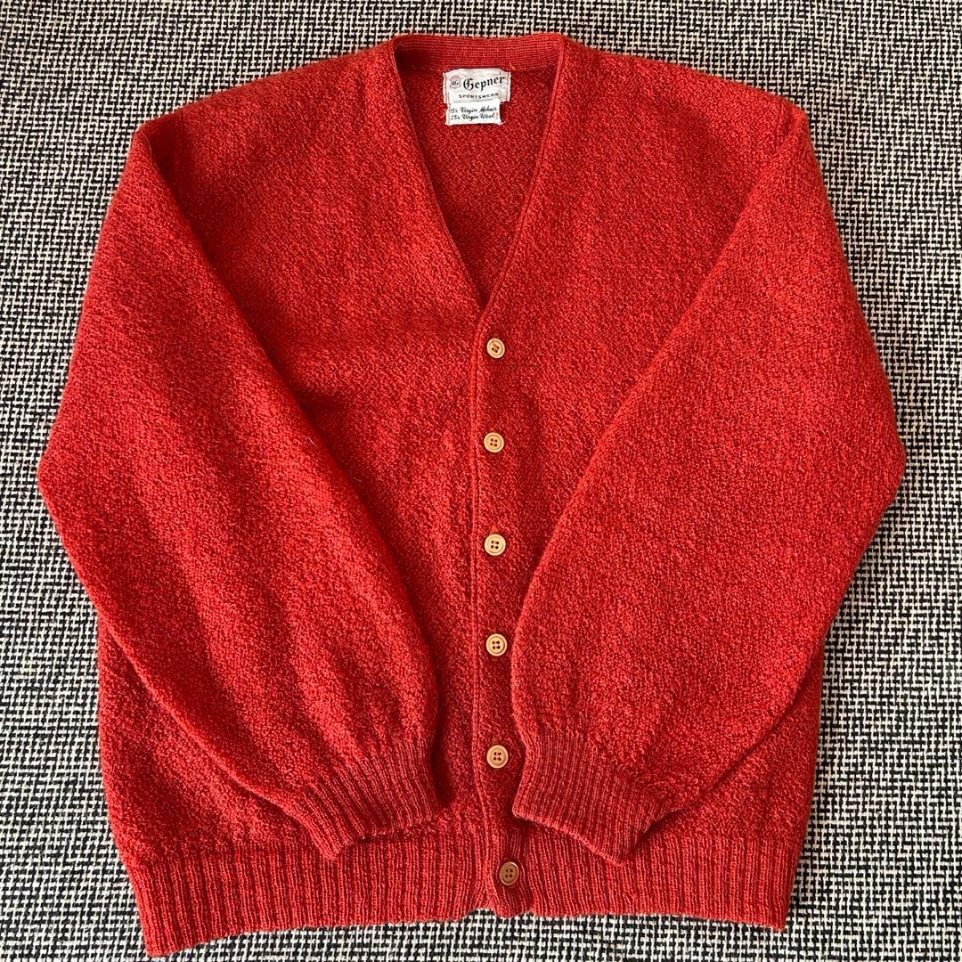 希少　60s モヘアカーディガン 毛足長ヴィンテージ グランジ モヘア75%