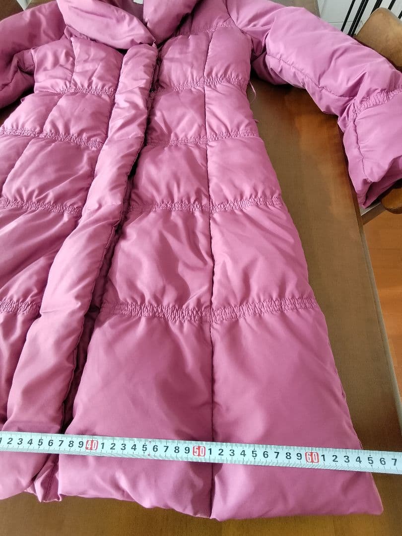 PECA ペカ Aラインコート ロングダウンコート ピンク　ウエストりぼん