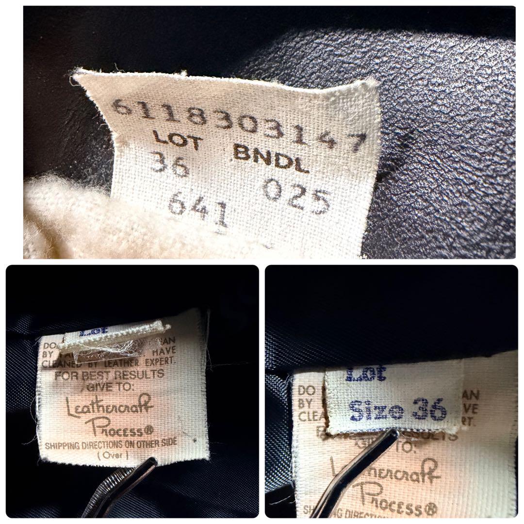 【米国製】schott ライダースジャケット 641 本革　ブラック 36