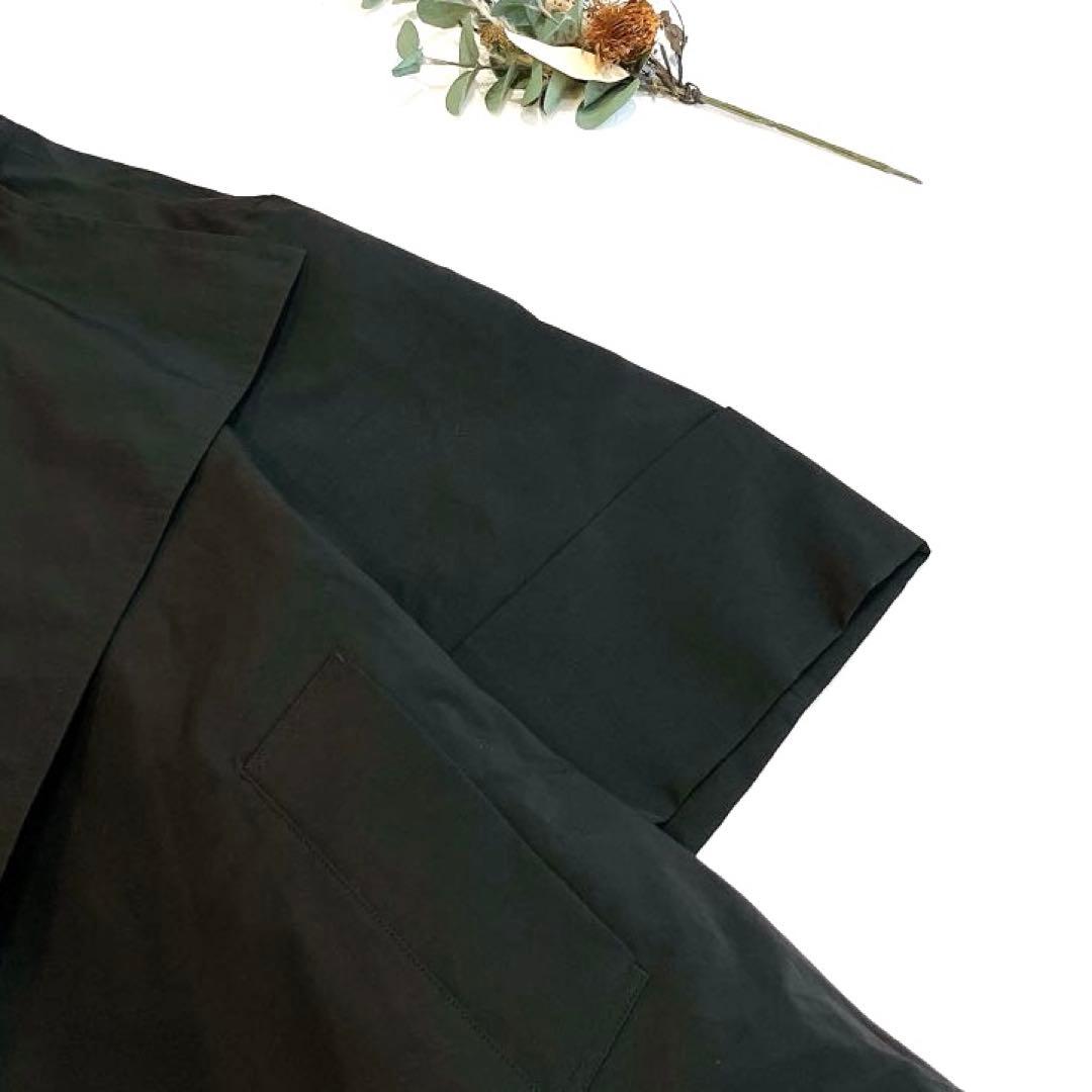 cygne シーニュ　Aラインボリュームフレアコート 黒　スプリングコート