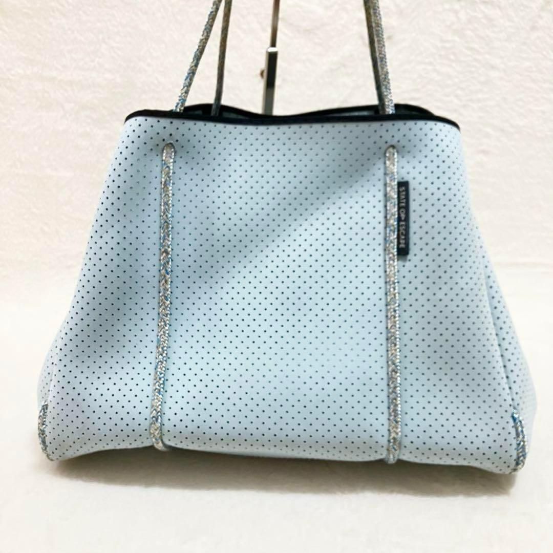 付属品完備 ステートオブエスケープ マザーズバッグ トートバッグ ブルー 大容量