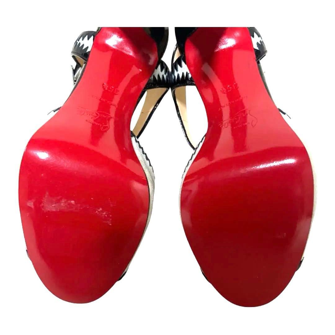 クリスチャンルブタン22.5　パンプス　レザースエードハイヒール　レッドソール