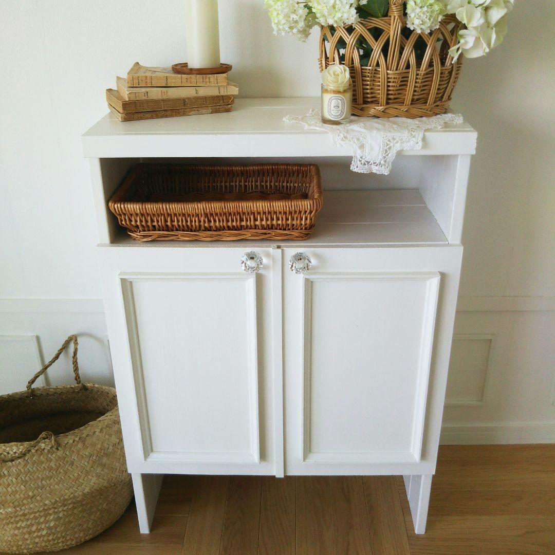 ハンドメイド 木製 キャビネット ホワイト☆