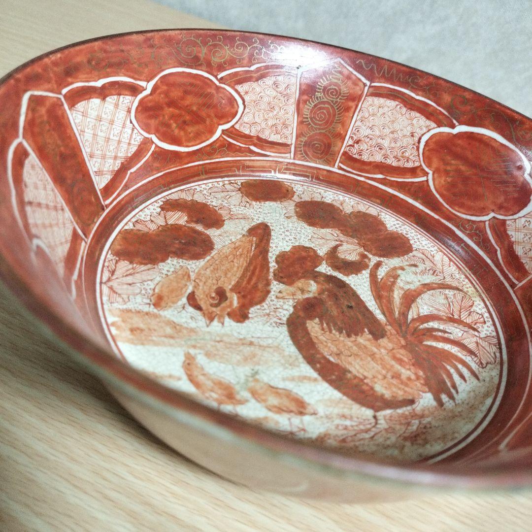 古九谷　彩色金襴手　鉢　九谷生青　明治時代