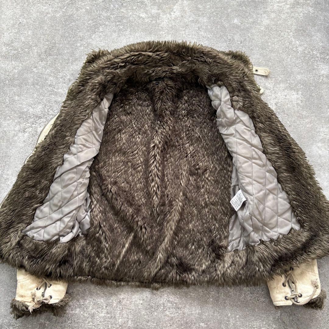 【SCHLUSSEL】 シュリセル フェイクレザー ボアライダースジャケット