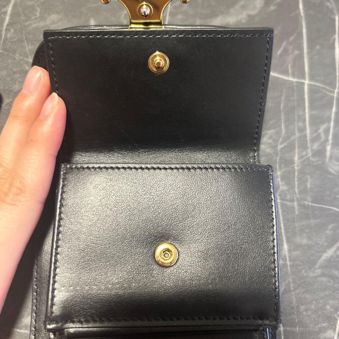 CELINE トリオンフ コンパクトウォレット ブラック 三つ折り財布