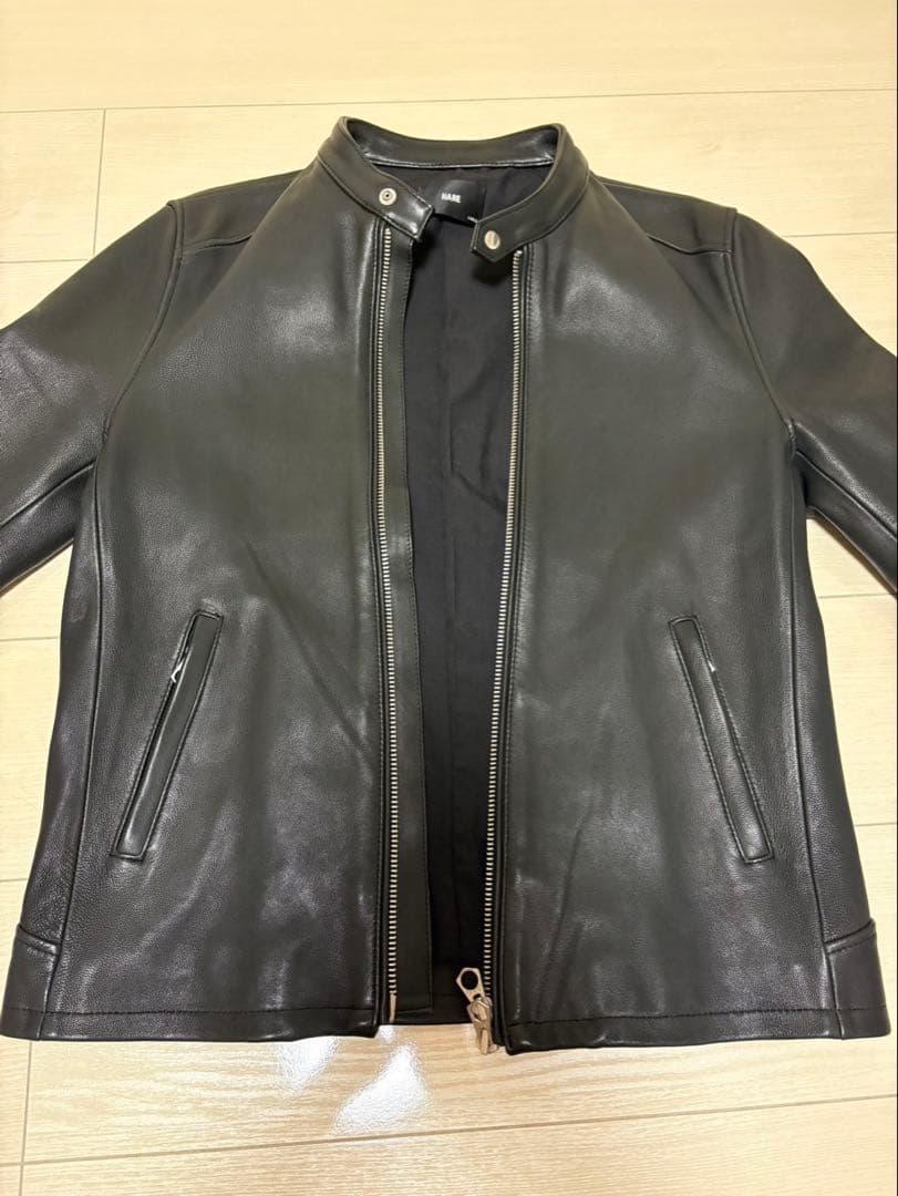 ★エジル★ ！！！　HARE ブラック レザー シングルライダース