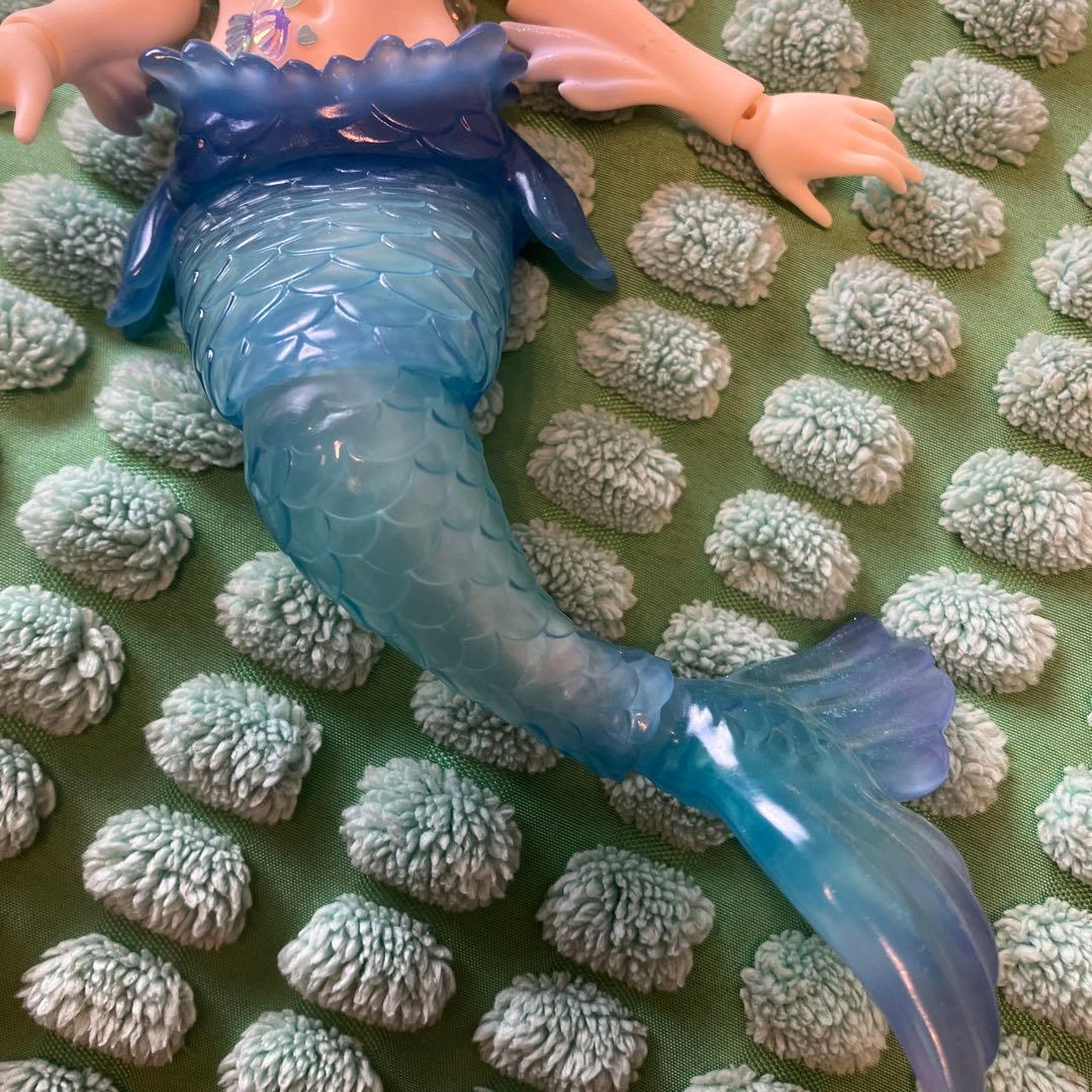マーメイド 球体関節人形 bjd 人魚 カスタムドール ブルー 童話 フルメイク