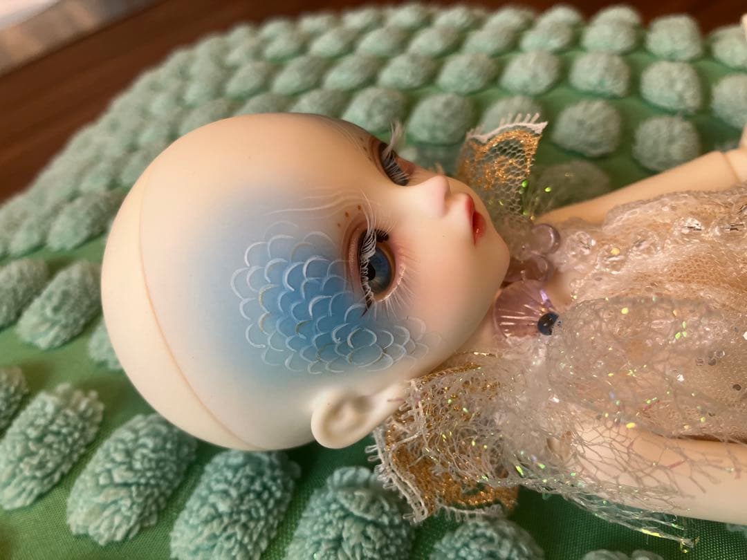 マーメイド 球体関節人形 bjd 人魚 カスタムドール ブルー 童話 フルメイク