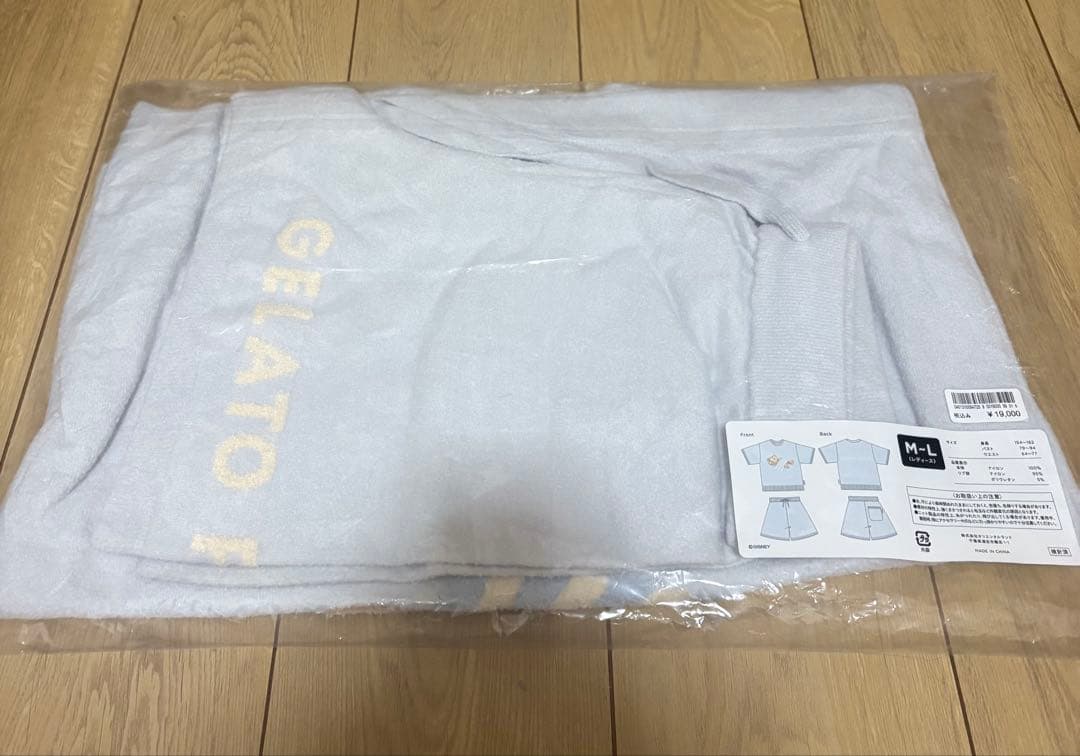 ジェラピケ　ジェラートピケ　ダッフィー　ルームウェア　パジャマ　半袖　ブルー