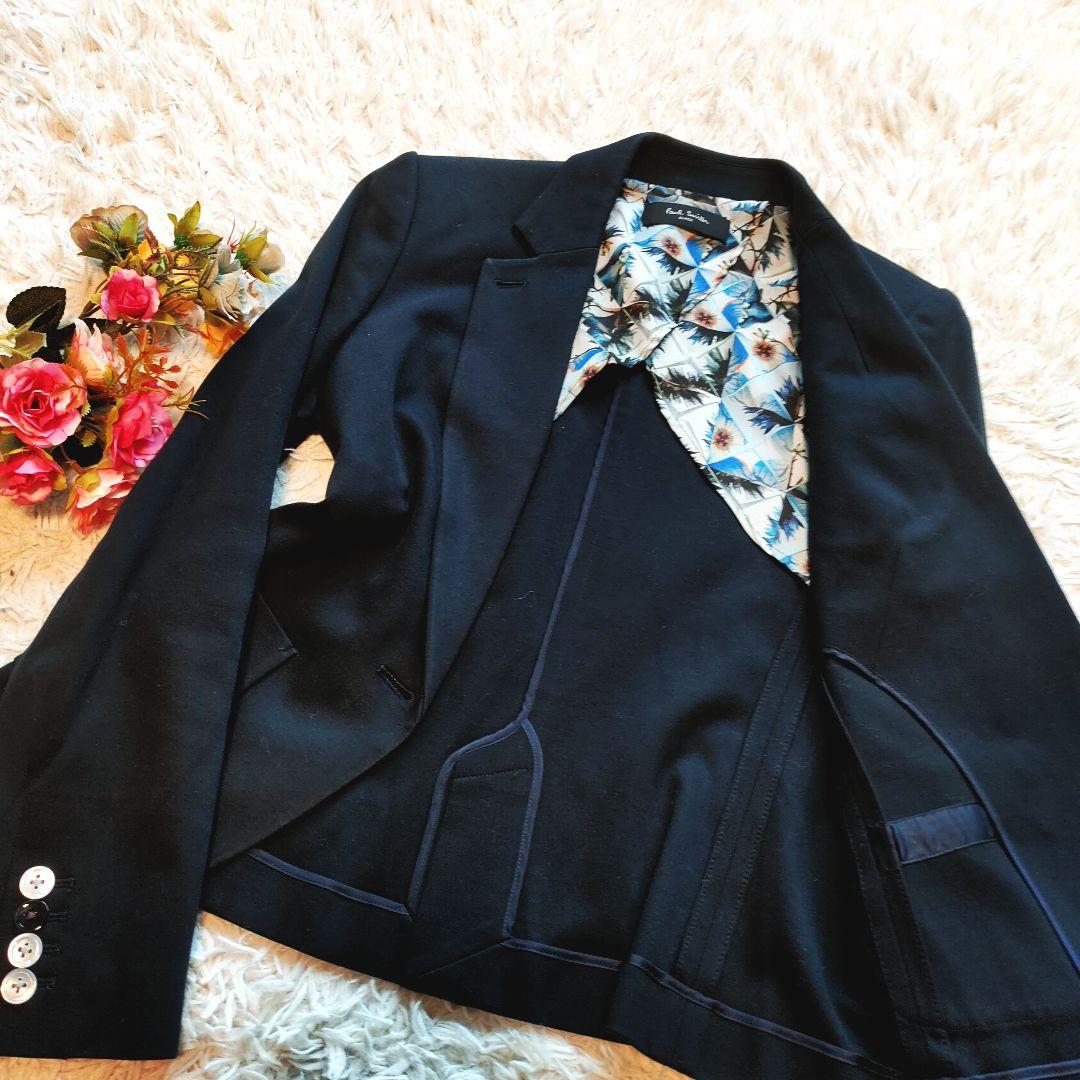 ポールスミス セットアップ スーツ スリムパンツ スカート 黒 花柄 40