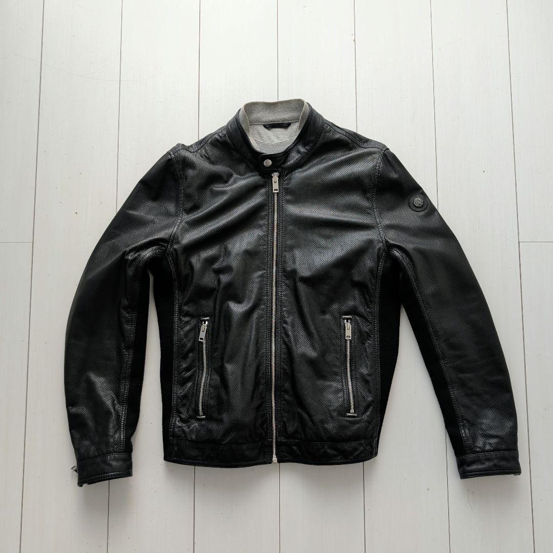 【希少】DIESEL パンチングレーザージャケット 羊革 M 黒 虎裏地