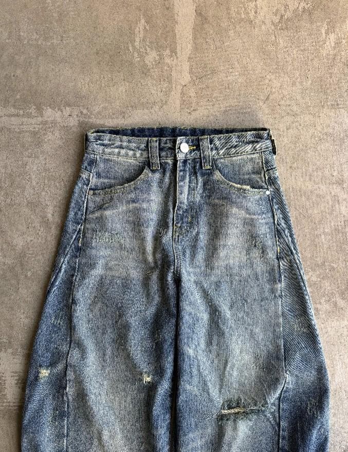 L2079　カジュアルダメージバルーンデニムM　地底人ONLINE