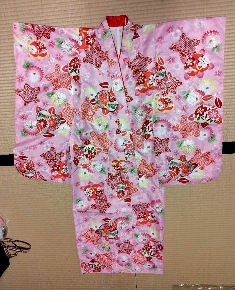 【お値下げ中】【現物の着画あり（前・後）】肩上げ済み！七五三 着物フルセット