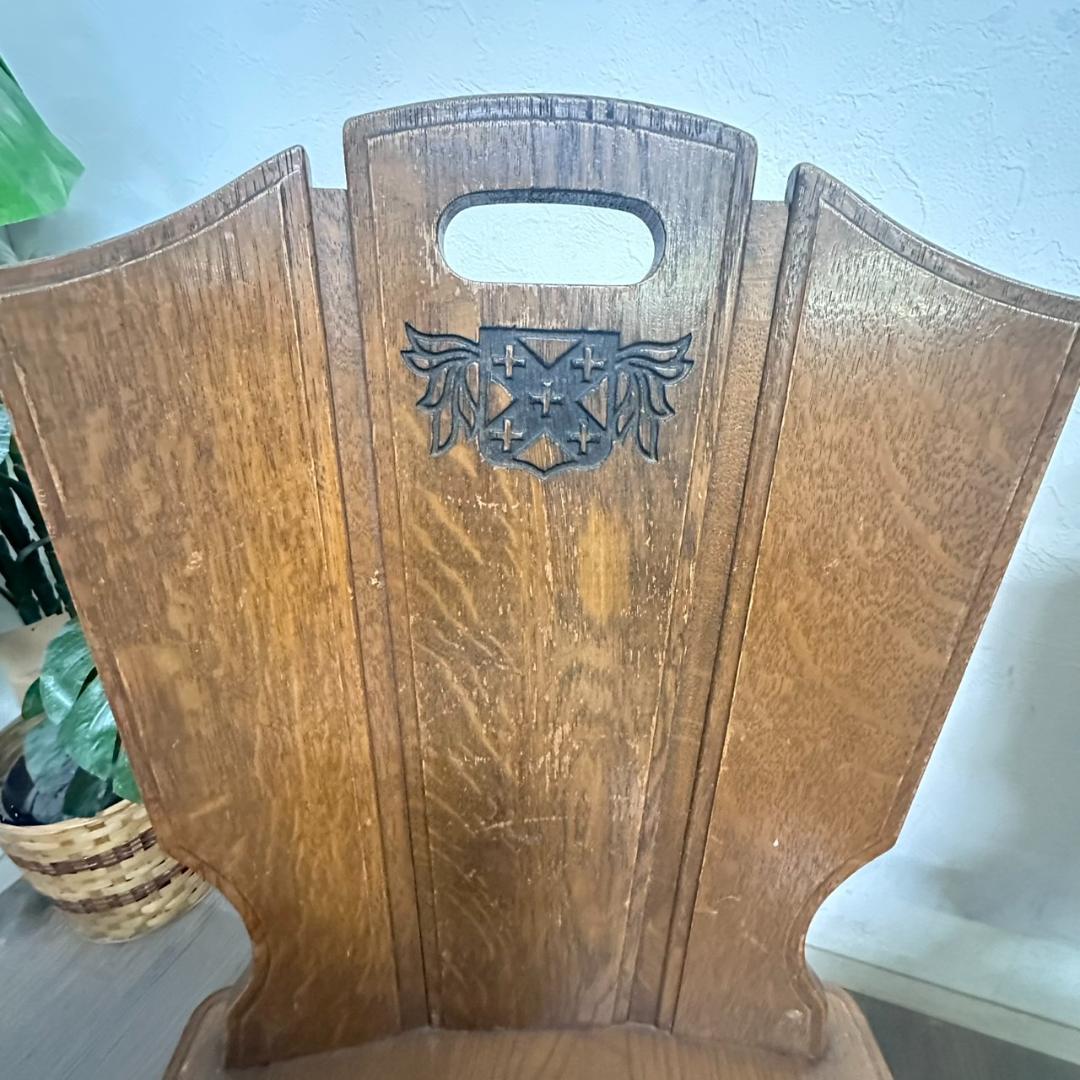 オールドカリモク　ルスティック　ダイニングチェア　紋章　焼印入り　　4脚