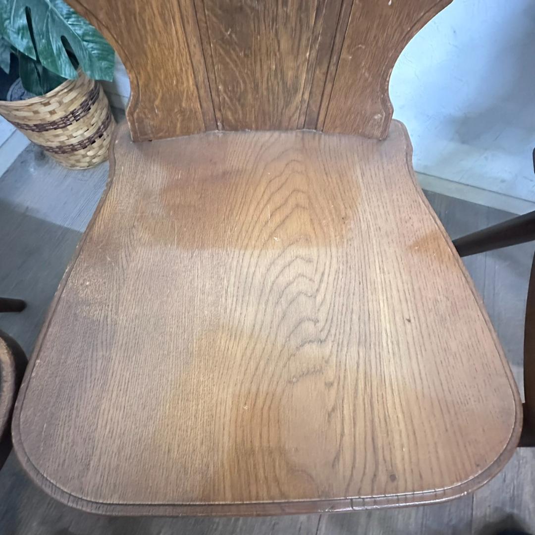オールドカリモク　ルスティック　ダイニングチェア　紋章　焼印入り　　4脚