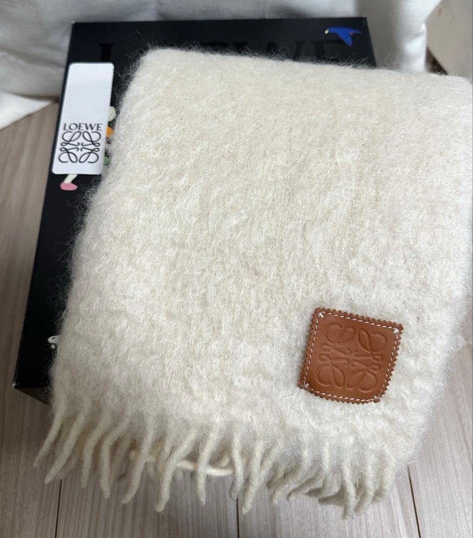 【公式オンライン購入】LOEWE ロエベ アナグラム モヘア マフラー　ホワイト