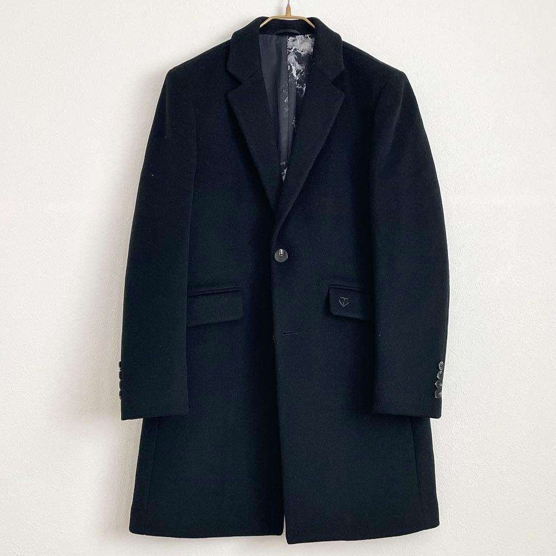 美品 ROBERT CAVANI カシミヤチェスターコート ブラック サイズ50