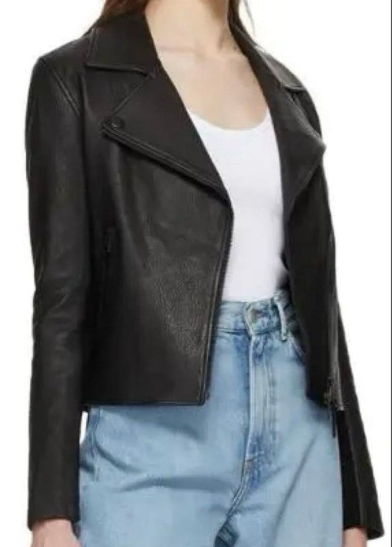 値下　マッカージュ　ブラックレザー　ライダースジャケット