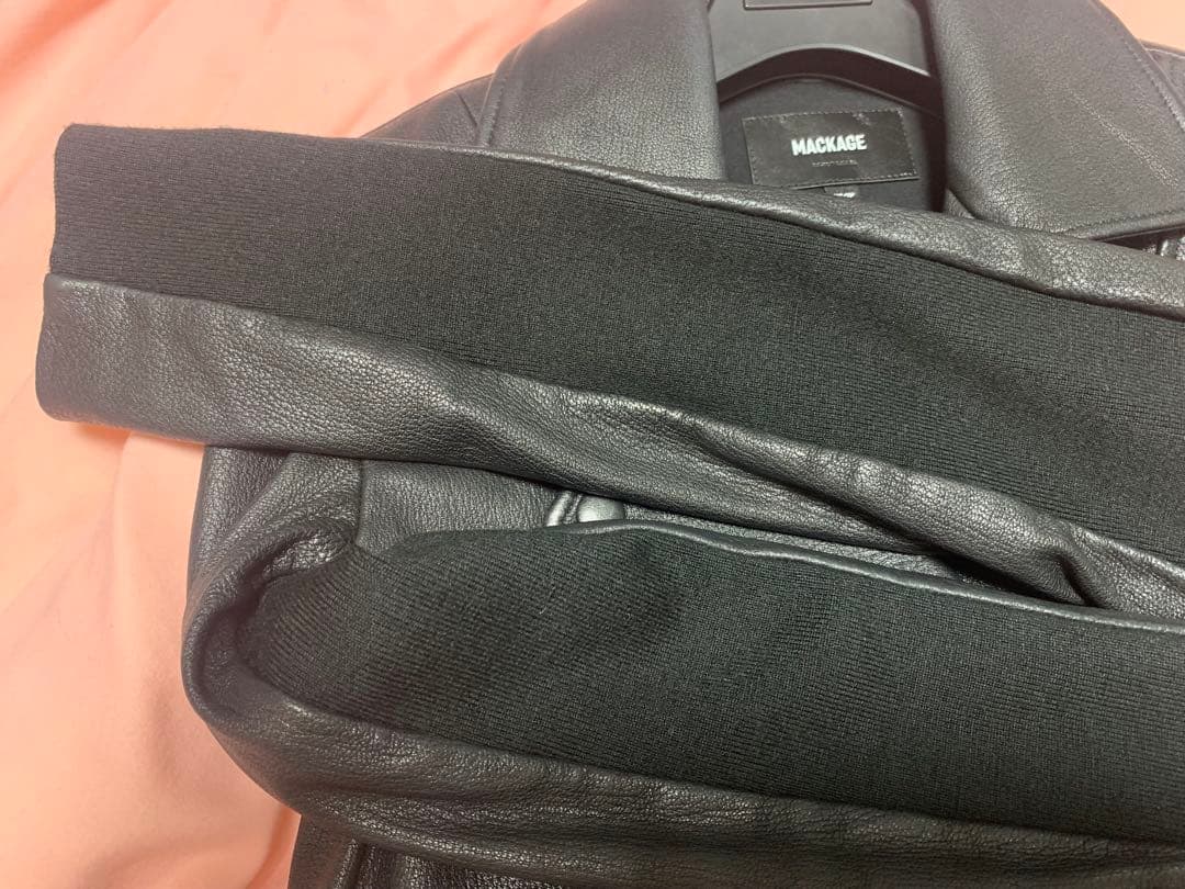 値下　マッカージュ　ブラックレザー　ライダースジャケット