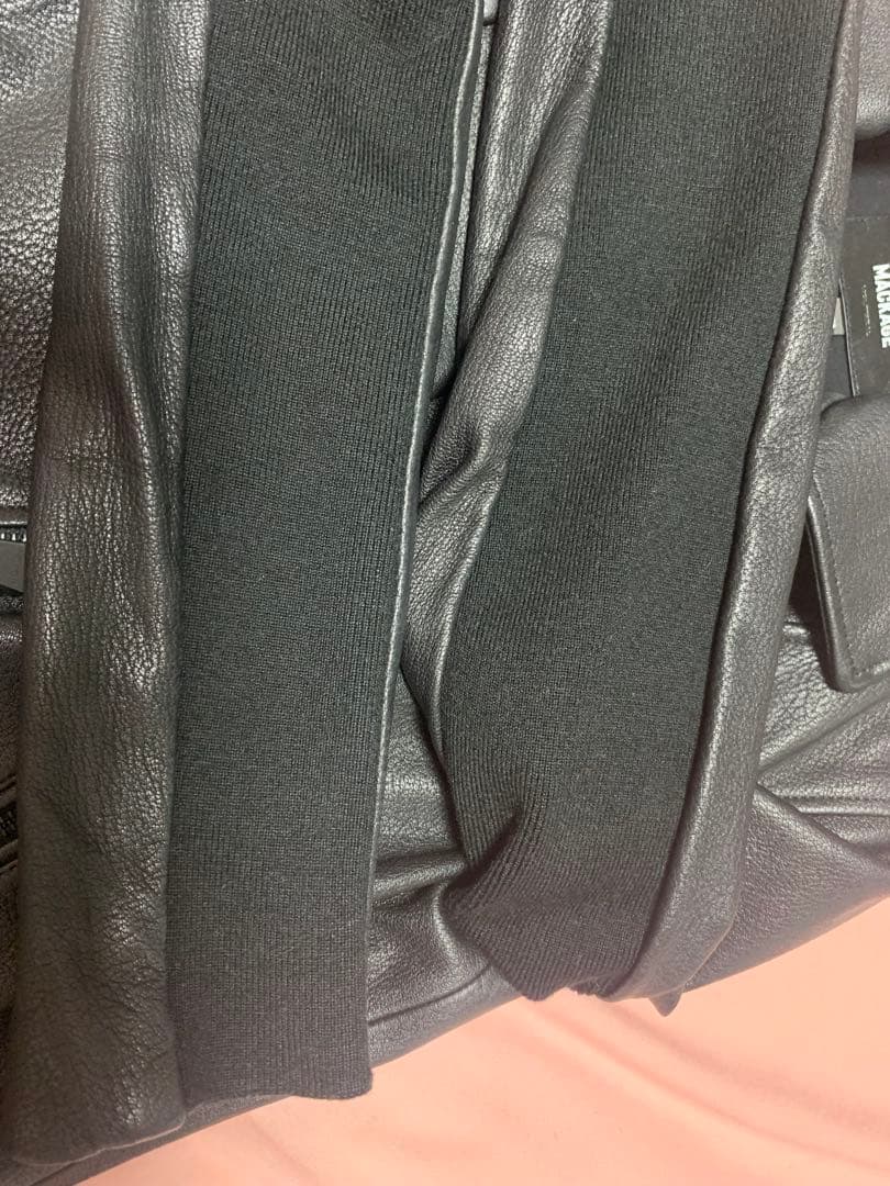 値下　マッカージュ　ブラックレザー　ライダースジャケット