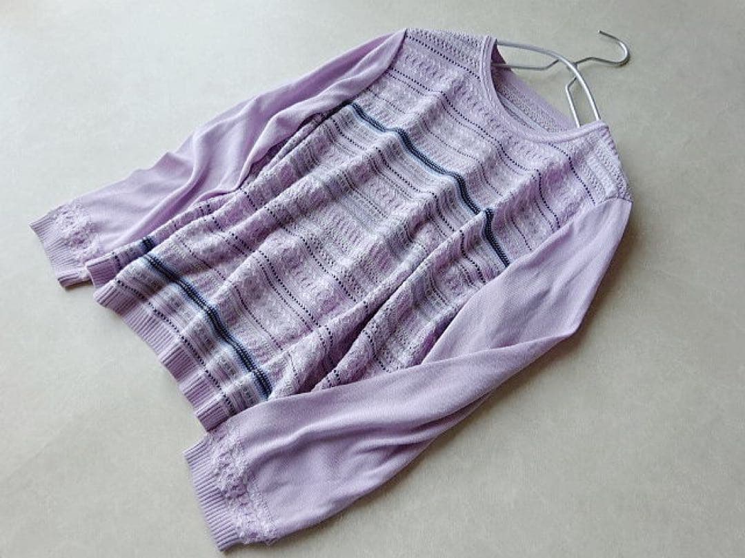 レリアン　13＋　飾り編み　ニット　セーター　ピンク