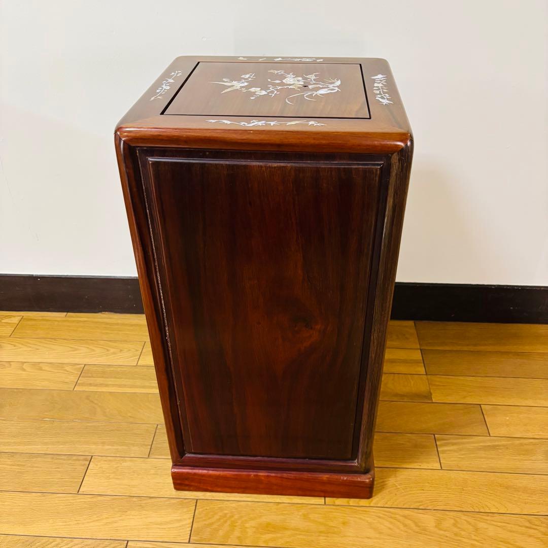 中国骨董 唐木 花梨 無垢材 螺鈿細工 小引き出し 8杯 8段箪笥 箪笥 タンス