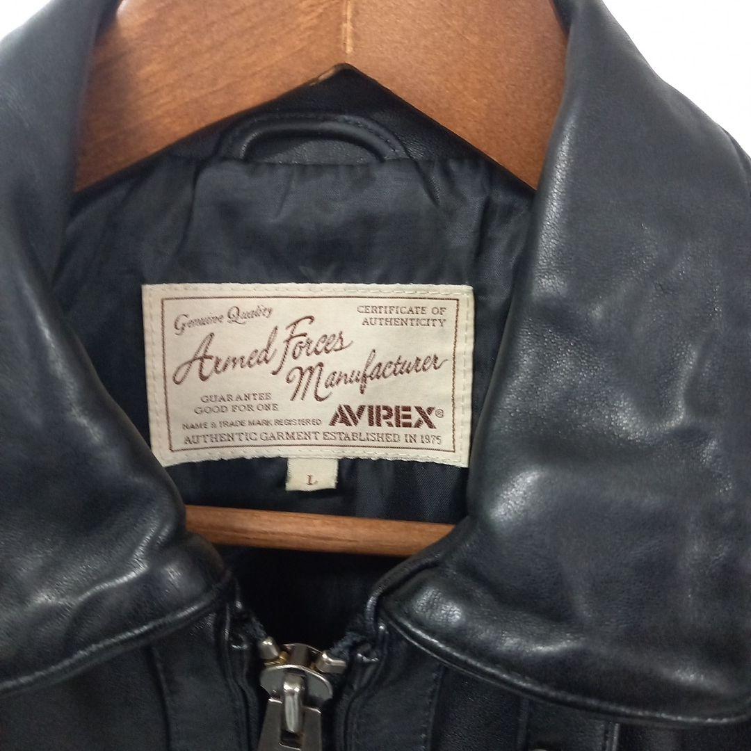 スーパーセール明日まで！AVIREXブラック羊革ライダースジャケット Lサイズ