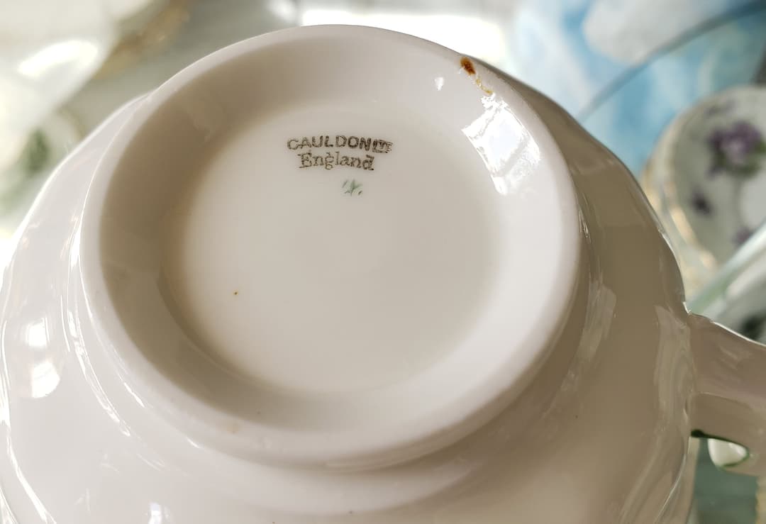 コウルドン トリオ リボン トリオ カップ プレート アンティーク