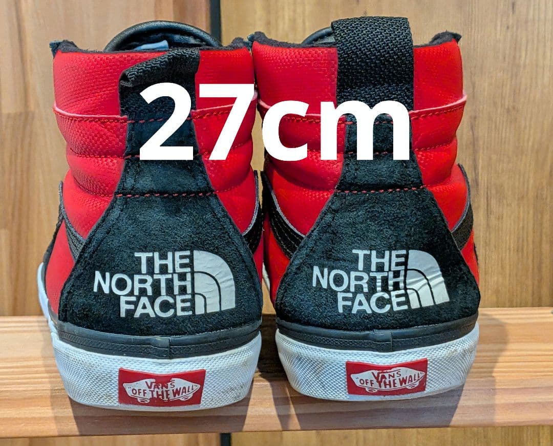 靴 Vans sk8hi NORTHFACE red/black 27cm