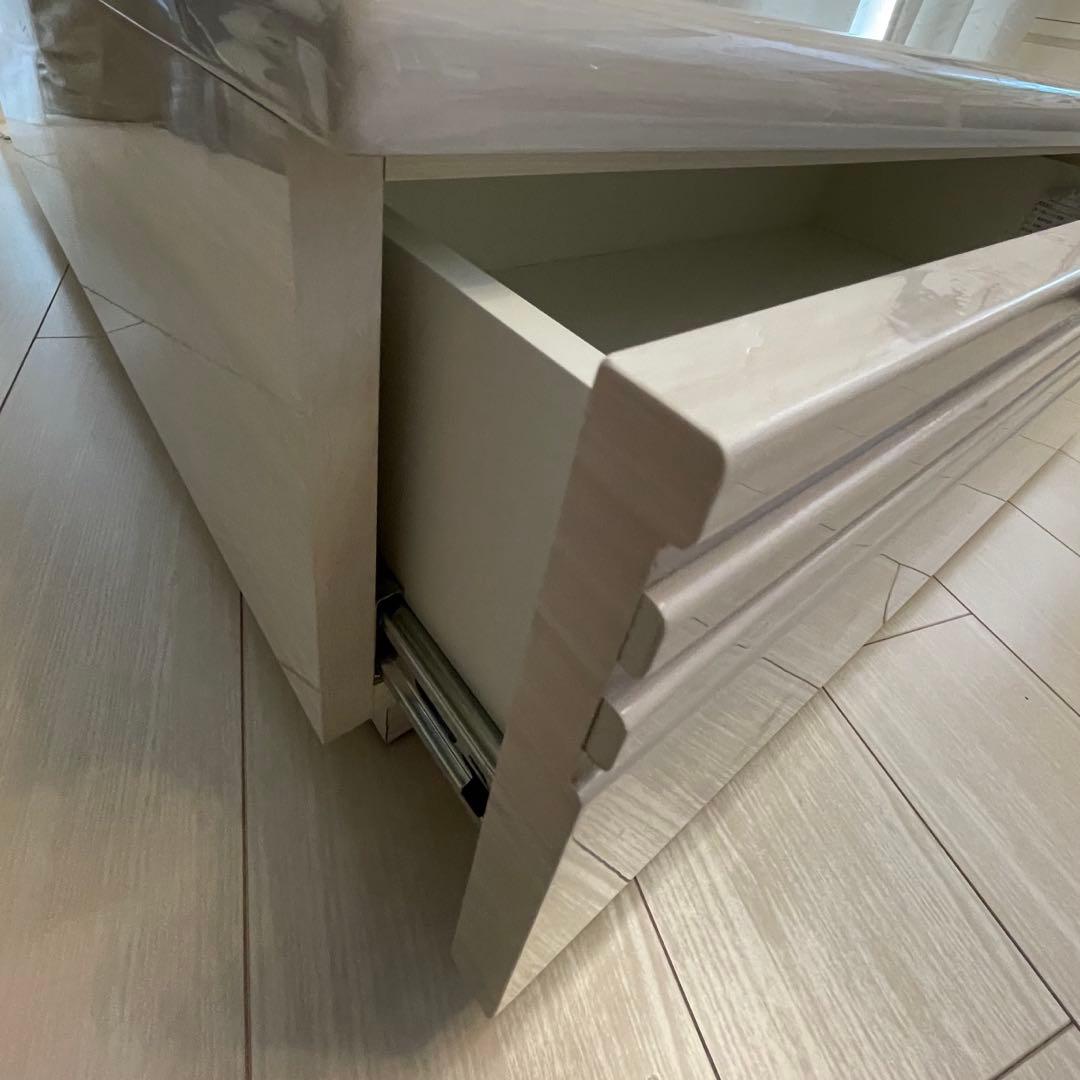 リビング　ローテーブル　引き出し　オフホワイト　収納　センターテーブル