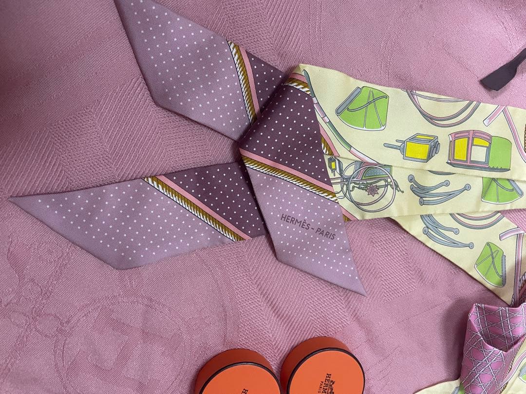 【2本】2024秋冬 エルメス リボン ツイリー スカーフ セット バーキン