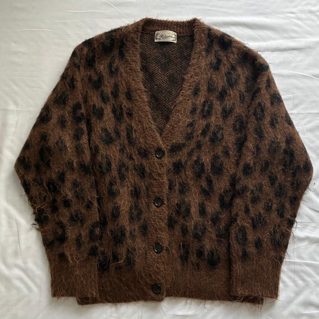 ジャーナルスタンダード毛足長モヘアカーディガン豹柄ブラウンアニマル柄ヴィンテージ