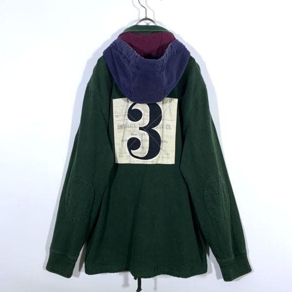 90 00s ポロラルフローレン フード付 ラガーシャツ L 緑 長袖ポロシャツ