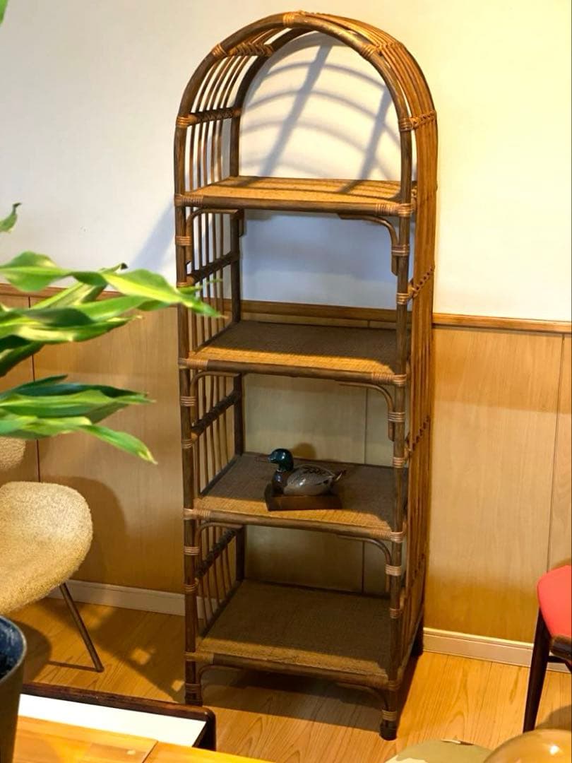 ラタン✴︎アーチ型✴︎オープンシェルフ✴︎アンティーク✴︎4段✴︎インテリア✴︎冬の模様替え