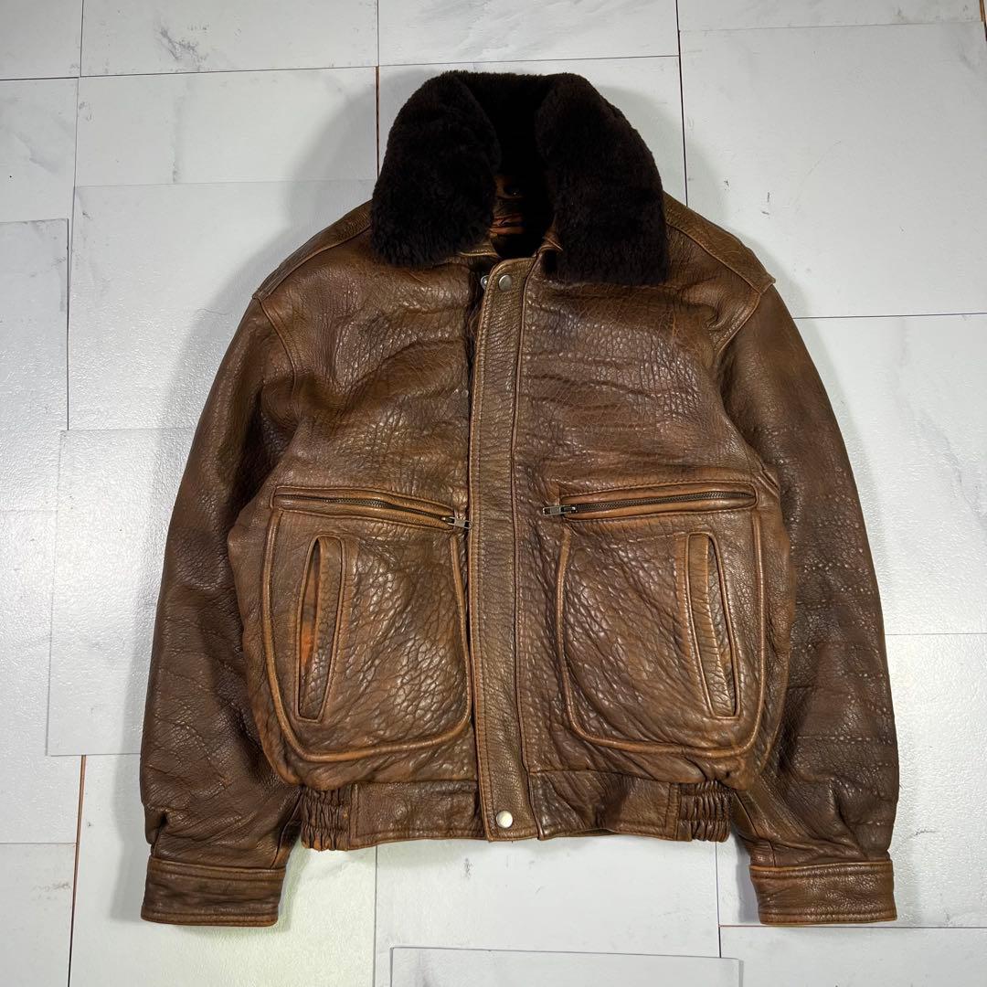 90s GLEE MAN G-1 ボア レザージャケット フライトジャケット