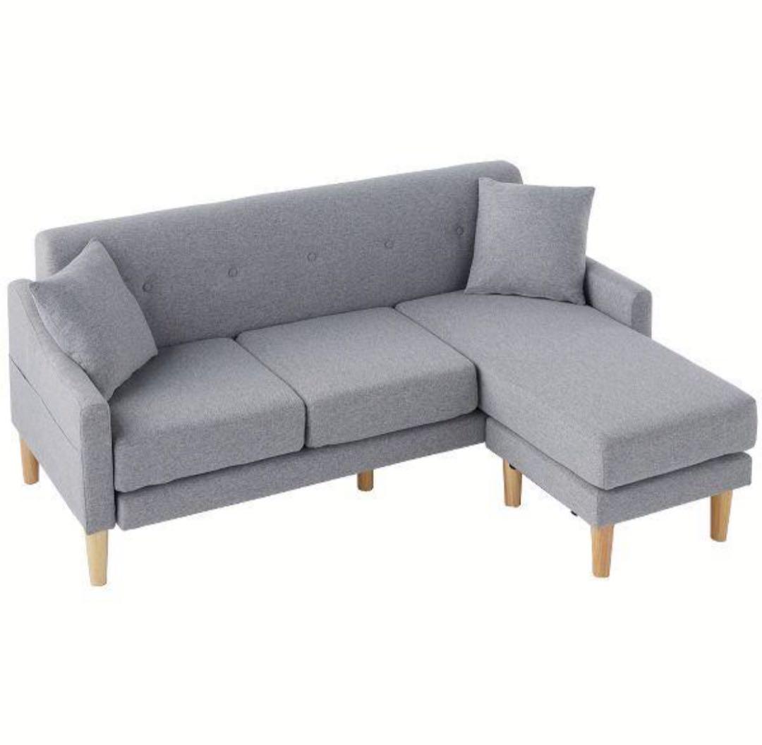 ソファ　ソファー　ソファセット　リビングソファ　フロアソファ　L字　グレー