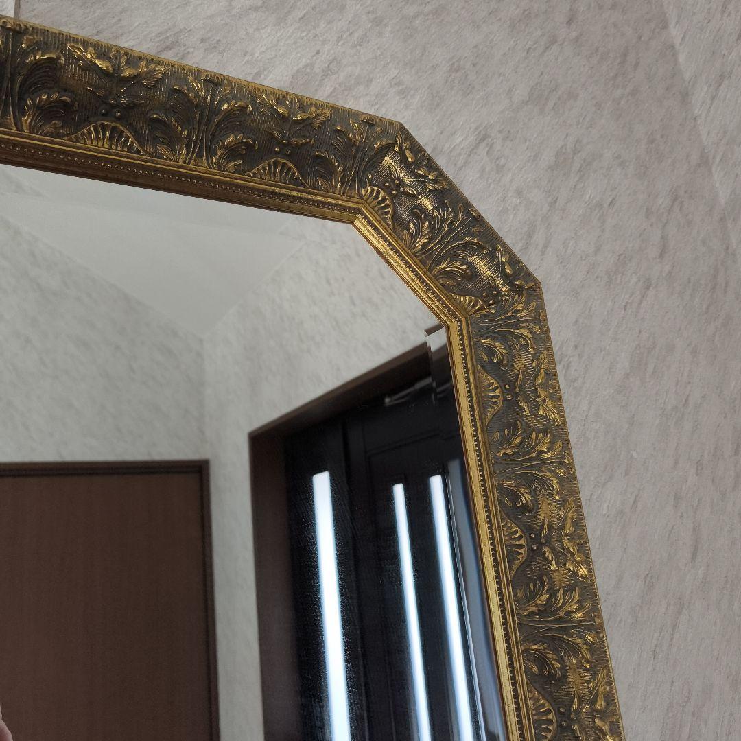 【希少】西洋アンティーク木製☆ウォールミラー