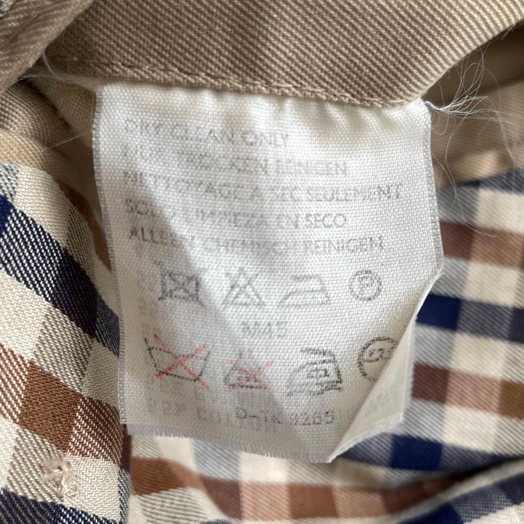 希少80s　Aquascutum　トレンチコート　チェック　英国製　XL〜XXL