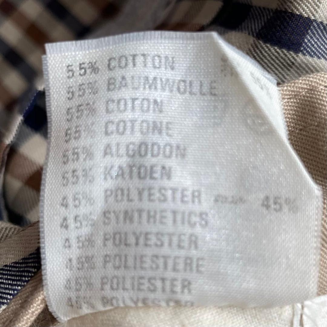 希少80s　Aquascutum　トレンチコート　チェック　英国製　XL〜XXL